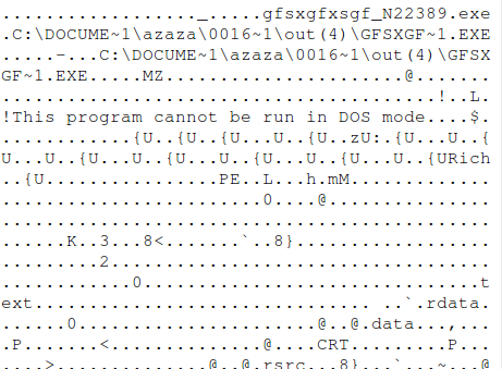Extracting the contents of the document shows the executable inside the OLE object.