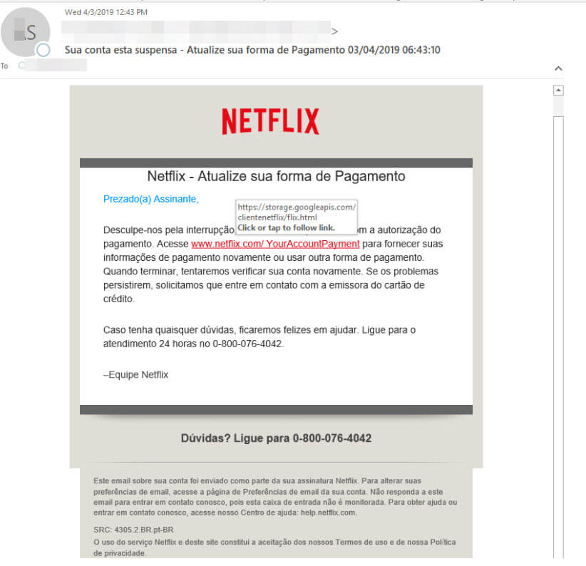 Netflix Phishing Attack Targets Portuguese Users
