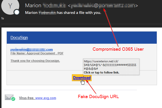 Compromised O365 User Phishing