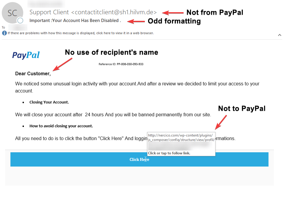 PayPal Phishing Sample #2