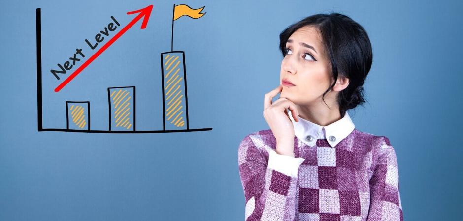 woman looking at graph