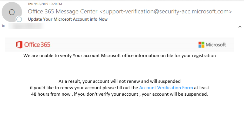 Be Alert for a Microsoft Update Email Scam